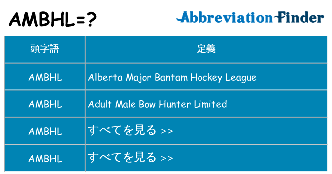ambhl は何の略します。