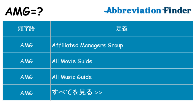 amg は何の略します。