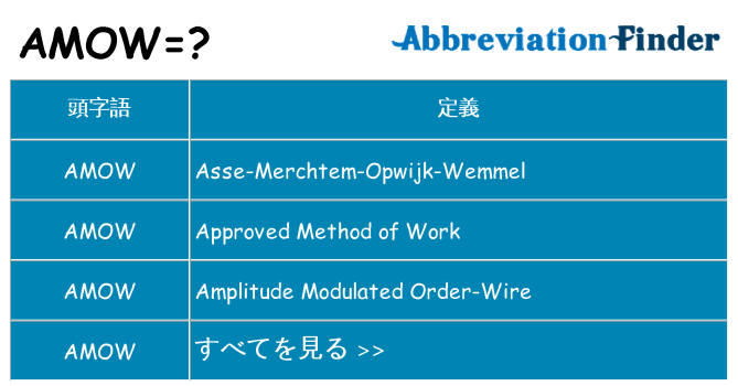 amow は何の略します。