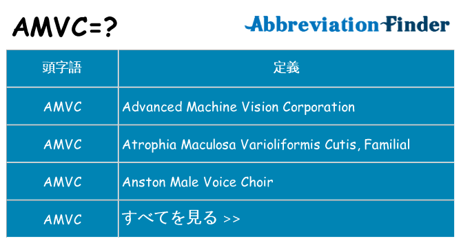 amvc は何の略します。