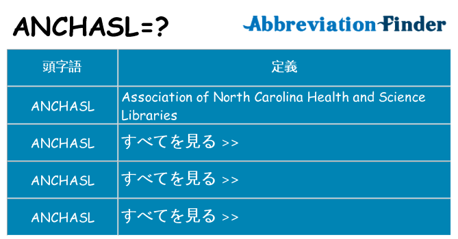 anchasl は何の略します。