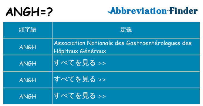 angh は何の略します。
