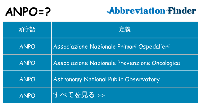 anpo は何の略します。