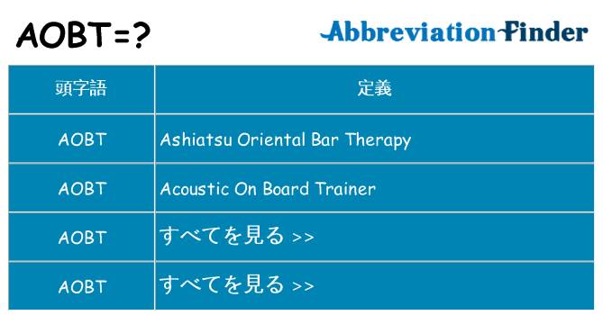 aobt は何の略します。