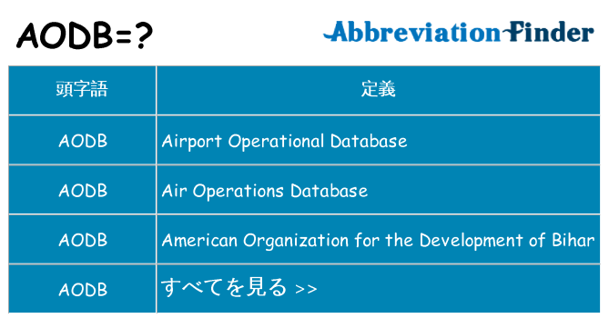 aodb は何の略します。