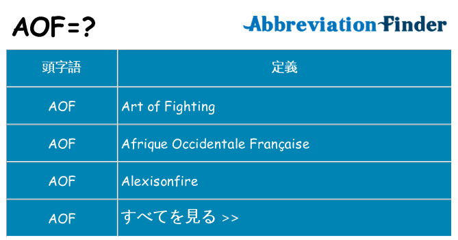 aof は何の略します。