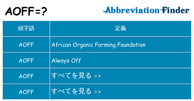 aoff は何の略します。