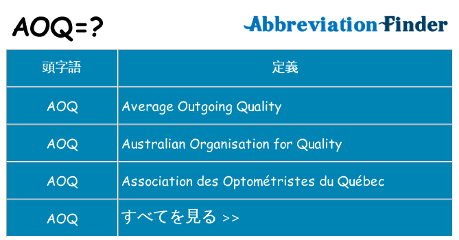 aoq は何の略します。