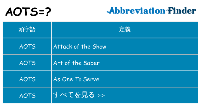 aots は何の略します。
