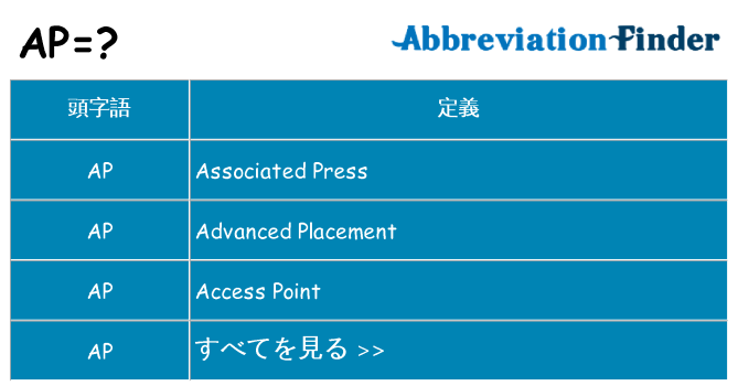ap は何の略します。