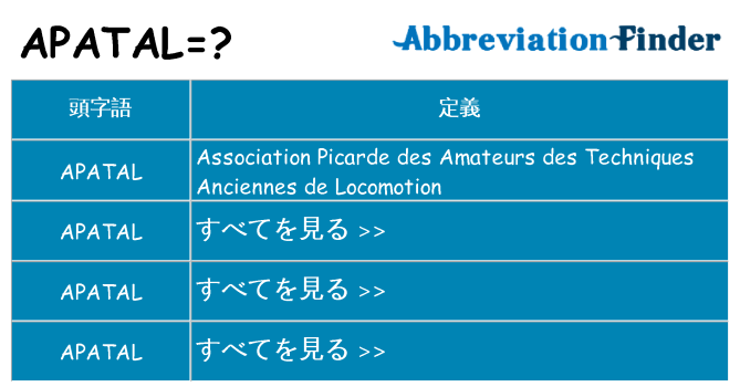 apatal は何の略します。