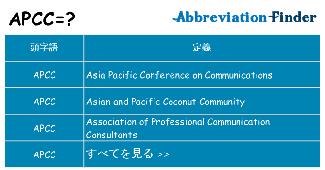 apcc は何の略します。