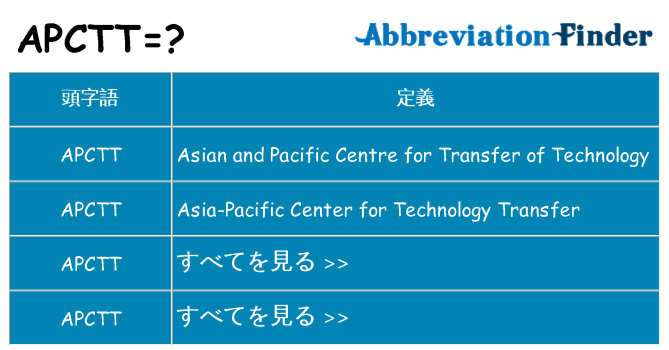 apctt は何の略します。