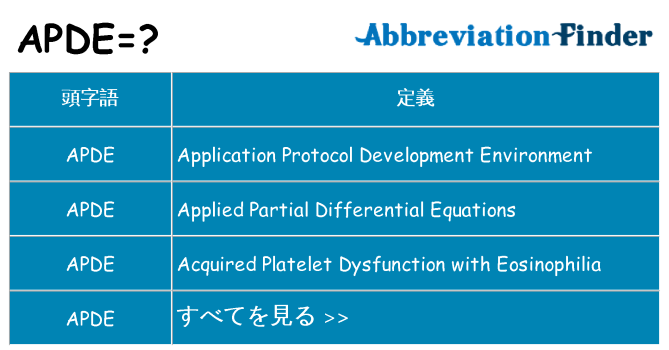 apde は何の略します。