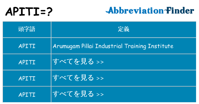 apiti は何の略します。