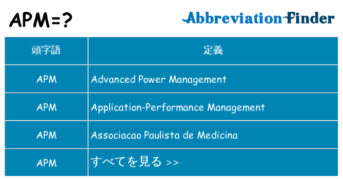 apm は何の略します。