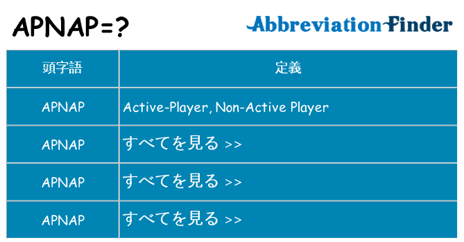 apnap は何の略します。