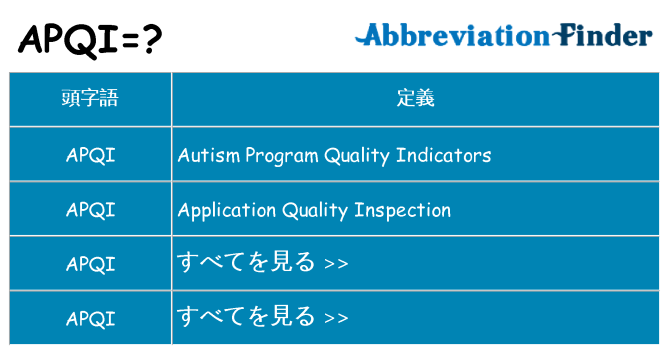 apqi は何の略します。
