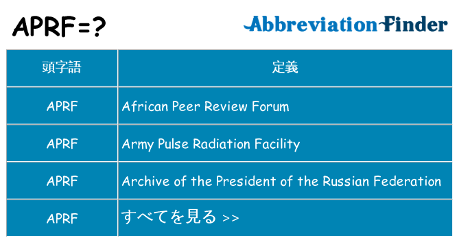 aprf は何の略します。