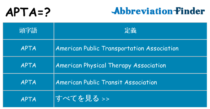 apta は何の略します。