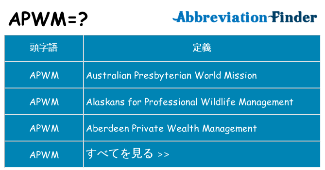 apwm は何の略します。