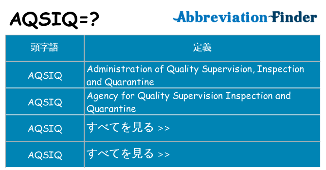aqsiq は何の略します。