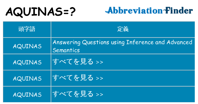 aquinas は何の略します。