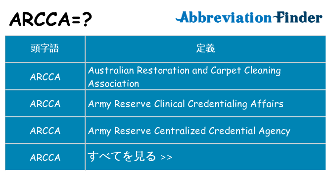 arcca は何の略します。