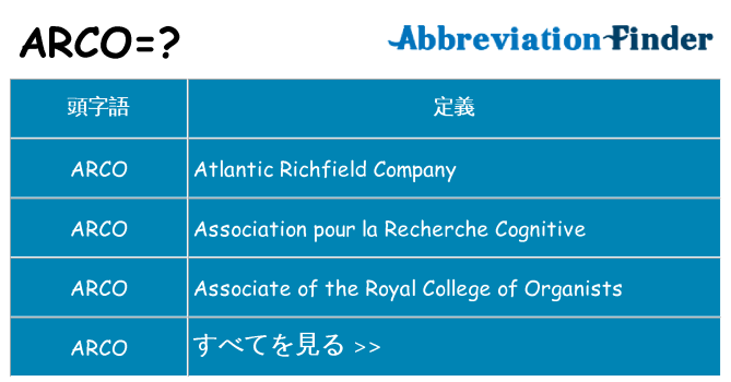 arco は何の略します。