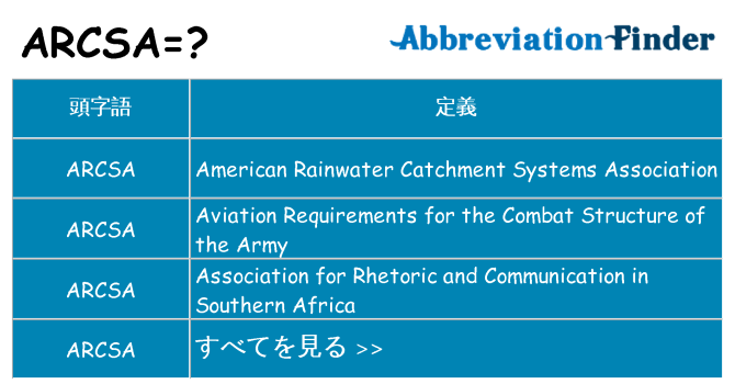 arcsa は何の略します。