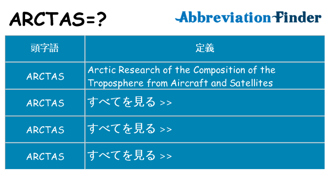 arctas は何の略します。