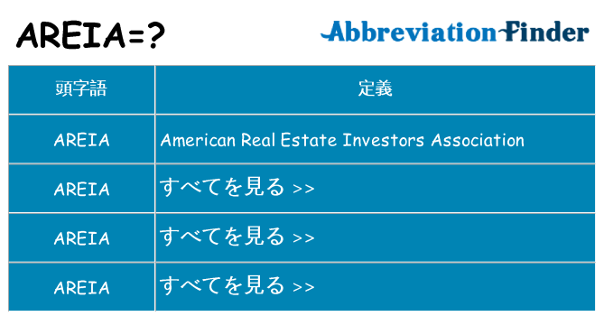 areia は何の略します。