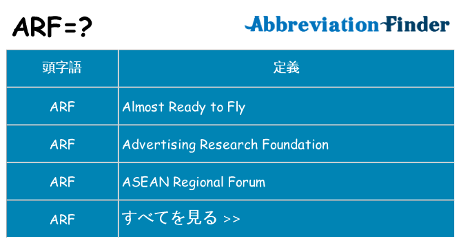 arf は何の略します。