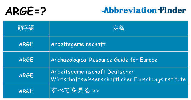 arge は何の略します。