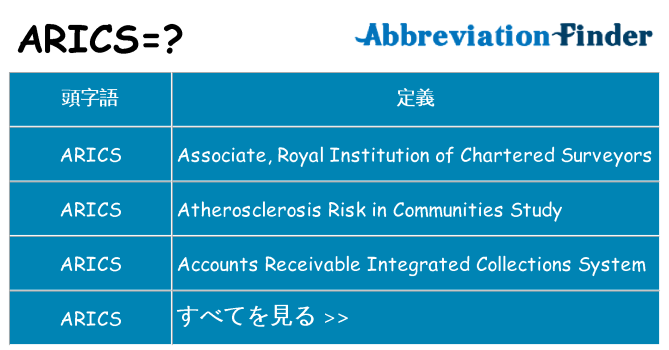 arics は何の略します。