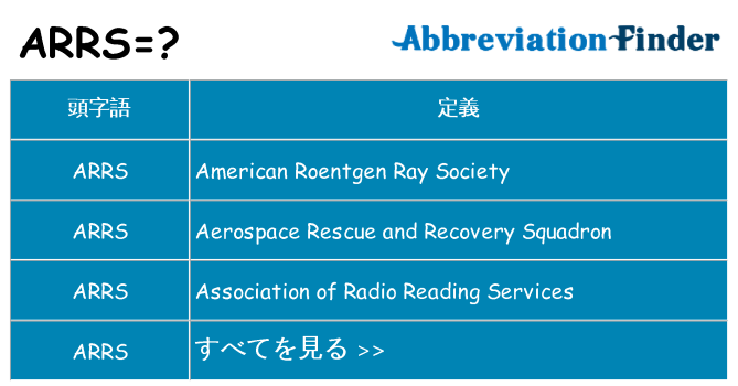 arrs は何の略します。