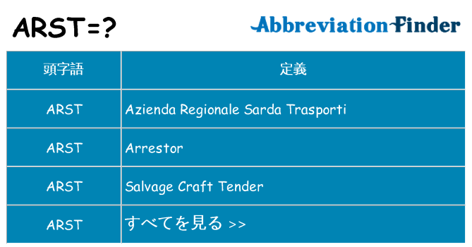 arst は何の略します。