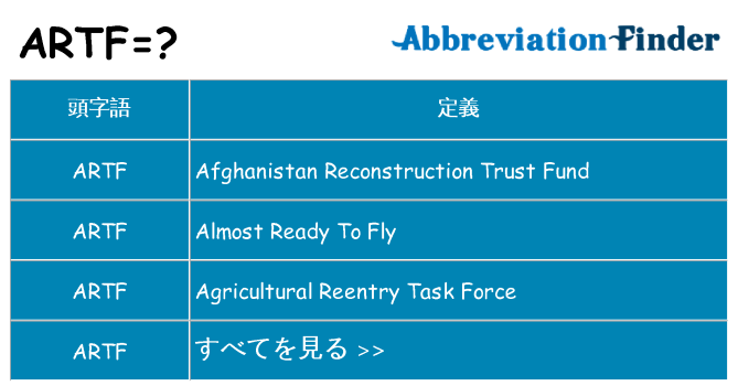 artf は何の略します。