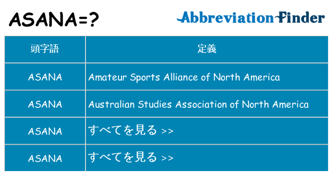 asana は何の略します。