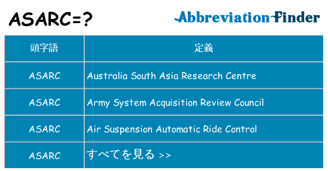 asarc は何の略します。