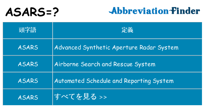 asars は何の略します。