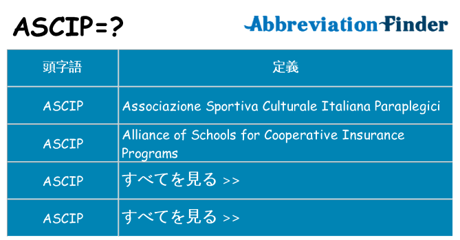 ascip は何の略します。