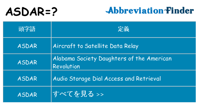 asdar は何の略します。