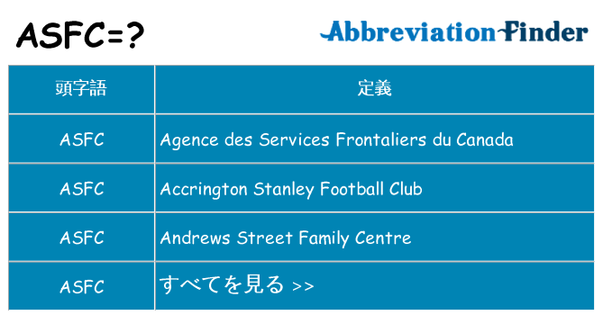 asfc は何の略します。