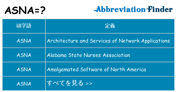 asna は何の略します。