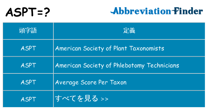 aspt は何の略します。