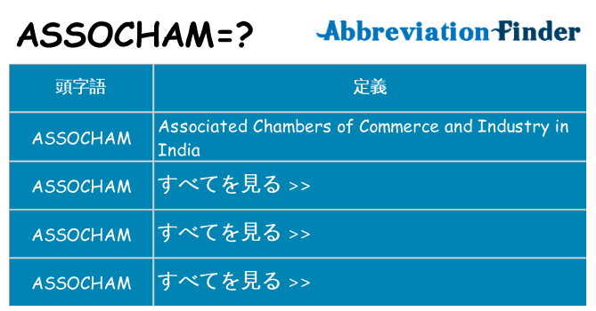 assocham は何の略します。