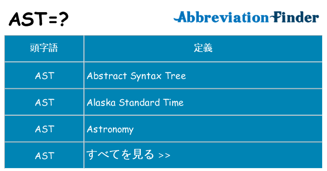 ast は何の略します。