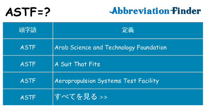 astf は何の略します。