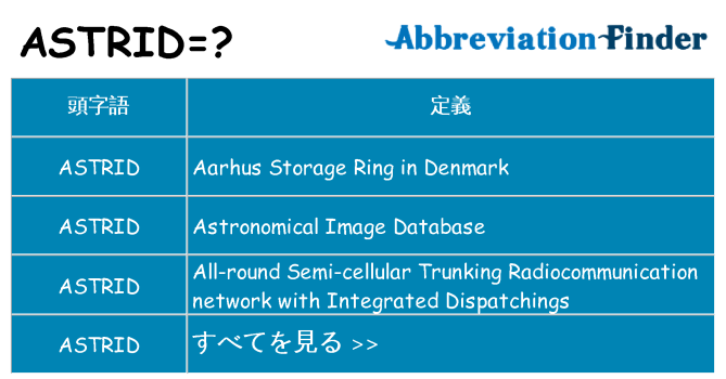 astrid は何の略します。